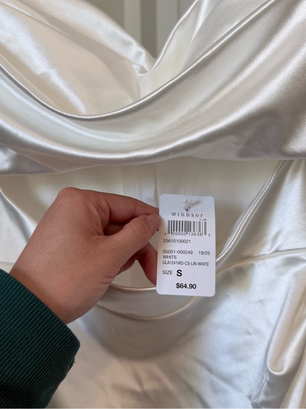 NWT Windsor Seona White Satin Dress - Picture 6 of 7